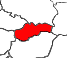 3D Map Slovakia Europe Map Continent