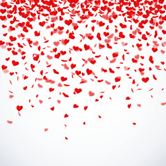 Fototapety  Deszcz konfetti w kształcie serca