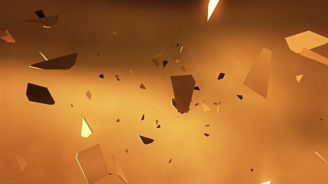 Flakes of gold flying through the air. Perfect loop.