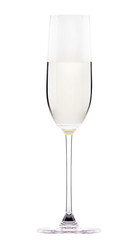 Full  glass with white wine or champagne
