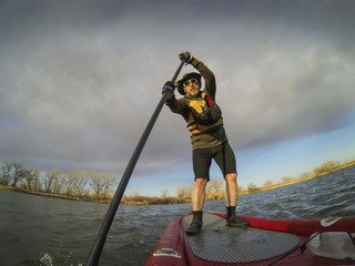 paddling stand up board
