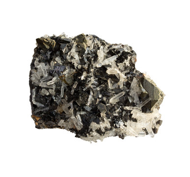 Mineral sphalerite on a white background