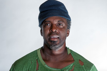 African American homeless man