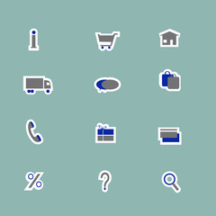 Online store icons collage