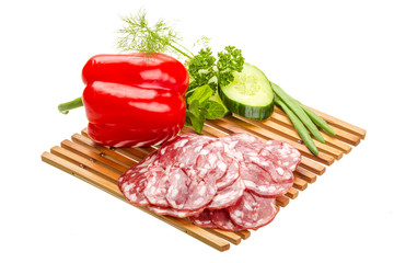Fresh ripe salami