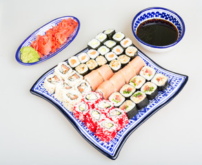 Sushi Set - Different Types of Maki Sushi and Nigiri Sushi