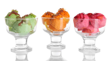 Delicious ice cream isolated on white