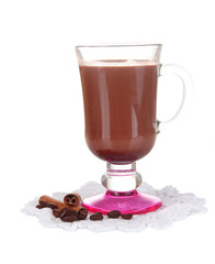 Layered coffee isolated on white