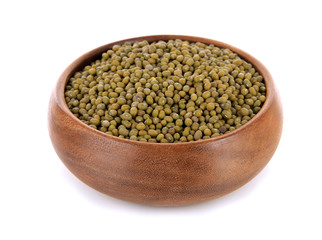Beans in bowl isolated on white