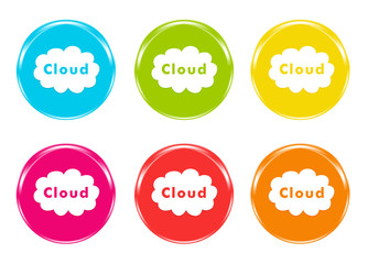 Iconos de colores para la Web con un símbolo de la Nube