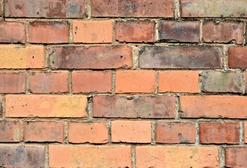 Mauer aus Ziegelsteinen