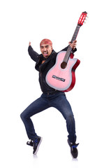 Fototapeta premium Guitar player isolated on the white