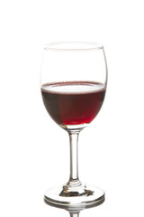 Red wine glass isolated