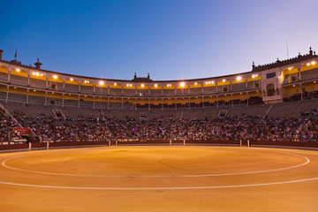Bullfighting arena corrida at Madrid Spain - obrazy, fototapety, plakaty