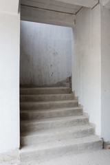 Abstract concrete building stairway