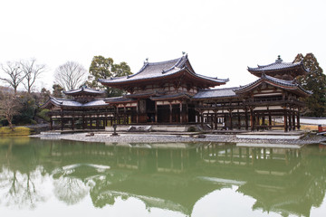 Fototapeta premium Byodoin Temple in winter season, Japan