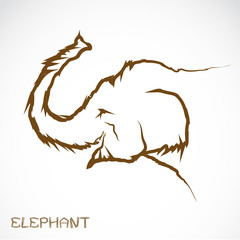 Vector image of an elephant , illustration - vector