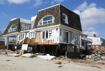 Obraz premium Hurricane Sandy destruction