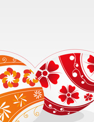 Red and orange Easter eggs