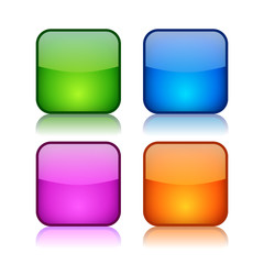 Glass neon web buttons