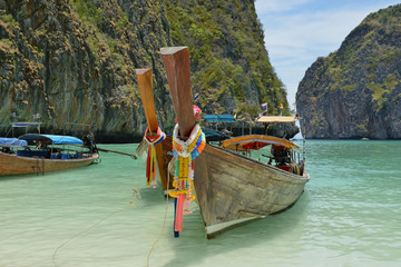 Thai traditional boats. Phi Phi Island
