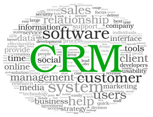 Obraz premium CRM in word tag cloud