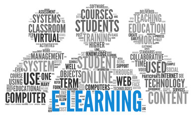 E-learning concept in word tag cloud