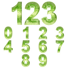 High resolution green fresh water font set