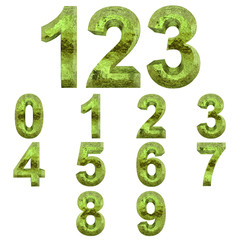 High resolution green fresh water font set