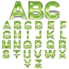 High resolution green fresh water font set