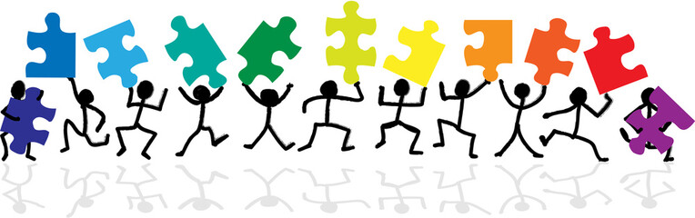 stick figure　jigsaw puzzle