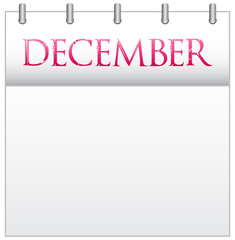 Calendar Month December With Love Font