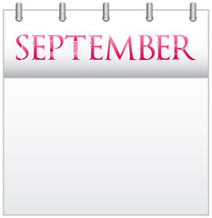 Calendar Month September With Love Font