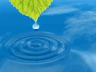 Naklejka na ściany i meble Conceptual water drop falling