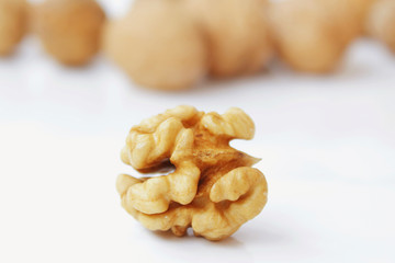 walnuts on a white background