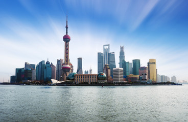 Naklejka premium Beautiful Shanghai Pudong skyline
