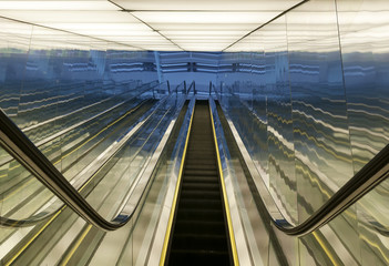 Fototapeta premium modern steps of moving business escalator