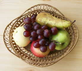 Ripe fruits in basket