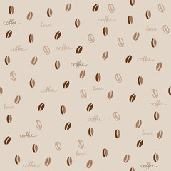 Coffee bean seamless pattern