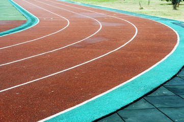 perspective of running track lane