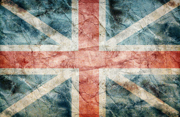 british flag grunge on old vintage paper