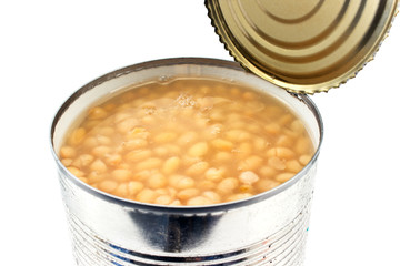 Open tin can of beans