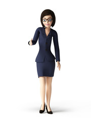 3d rendered toon character - business woman