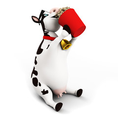 3d rendered toon character - funny cow