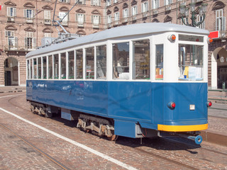 Fototapeta na wymiar Old tram in Turin