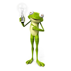 Fototapeta na wymiar 3d rendered toon character - green frog