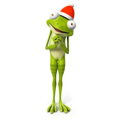 3d rendered toon character - green frog