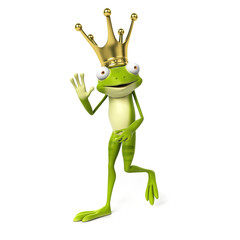 3d rendered toon character - green frog