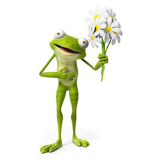 3d rendered toon character - green frog