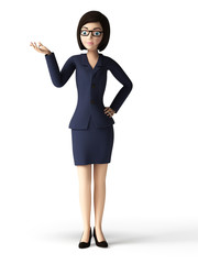 3d rendered toon character - business woman